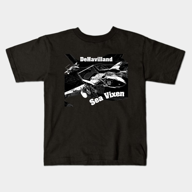 deHavilland Sea Vixen Kids T-Shirt by aeroloversclothing